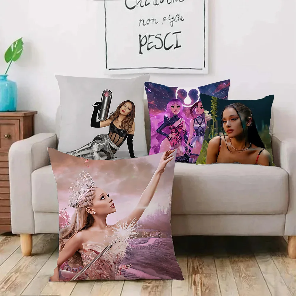 Ariana GrandeS Pillow Covers Cartoon Sofa Decorative Home Double-sided Printing Short Plush Cute Cushion Cover