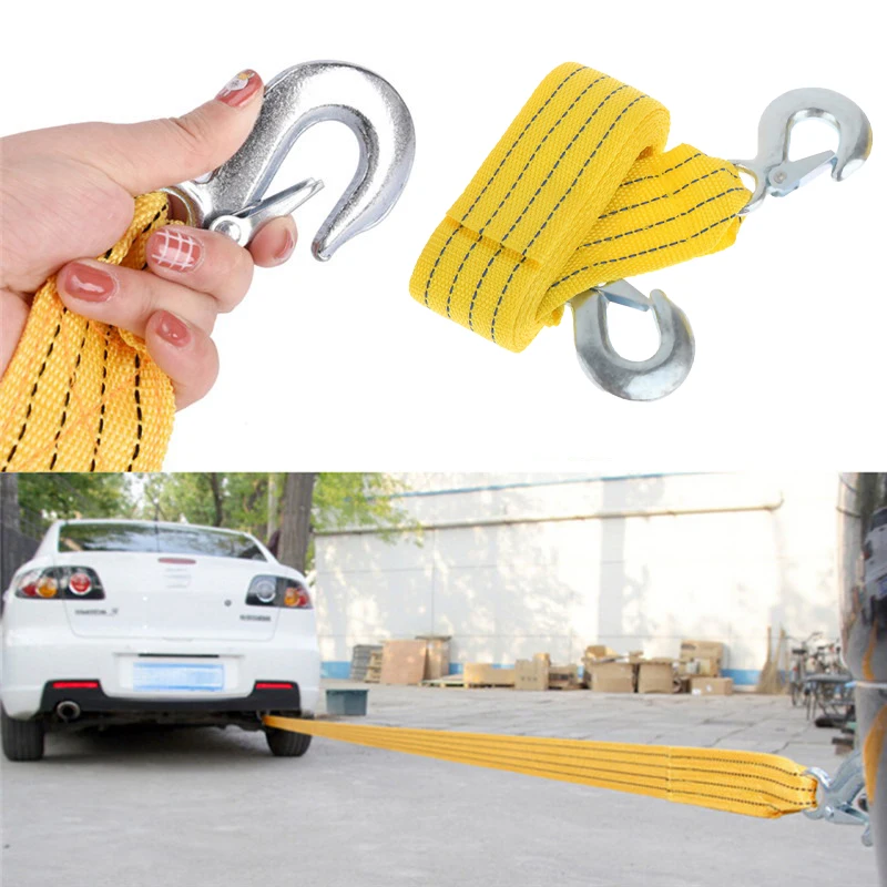 

3 м 3 тонны автомобильный буксировочный трос буксировочный ремень из легированной стали крючок спасательные инструменты аксессуары для прицепа внедорожника мотоцикла