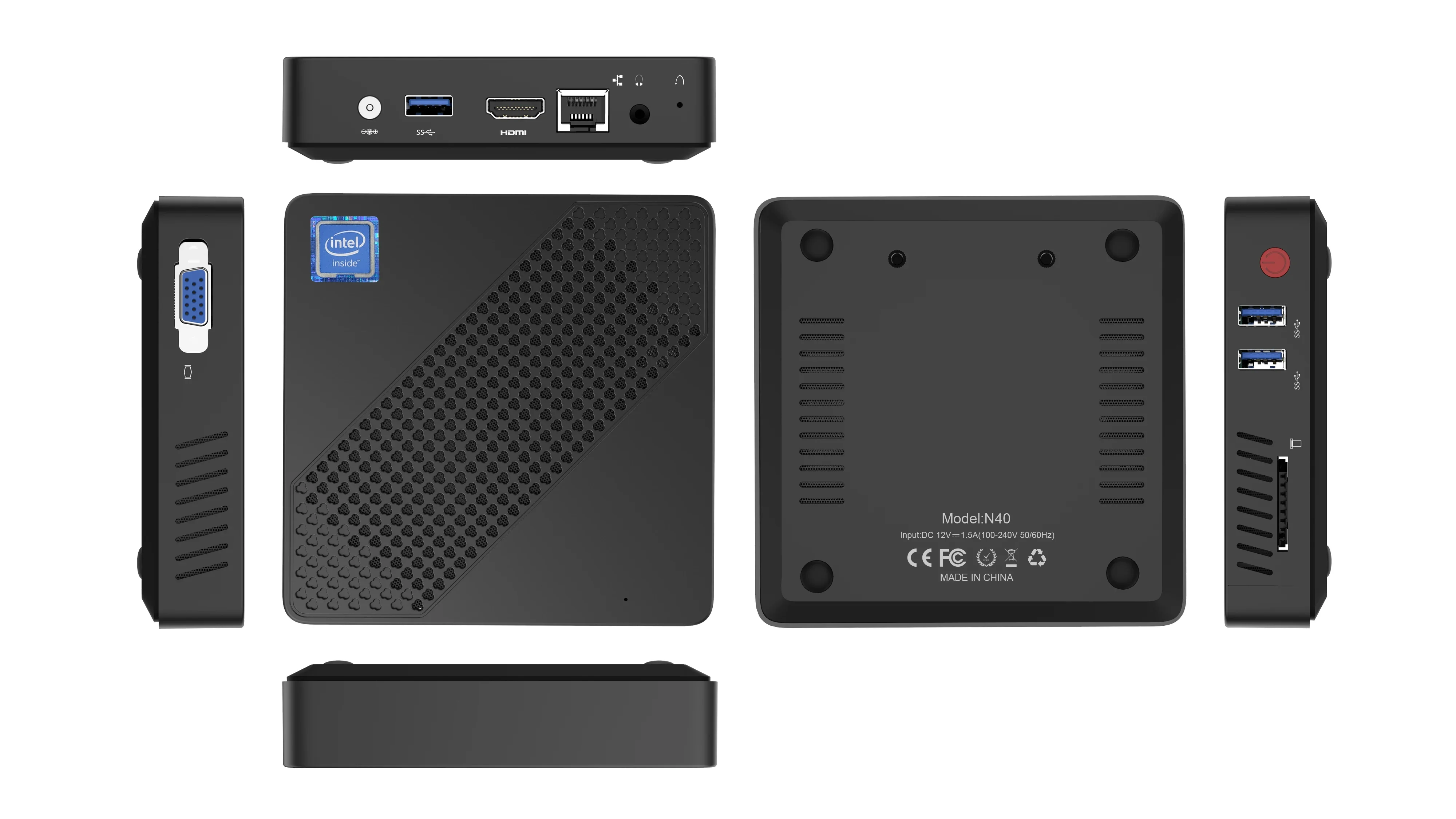 Мини-ПК N40 Intel Celeron N4000 eMMC без кулера RTS SSD WOL RTC Пробуждение геймерский ПК мини 4K