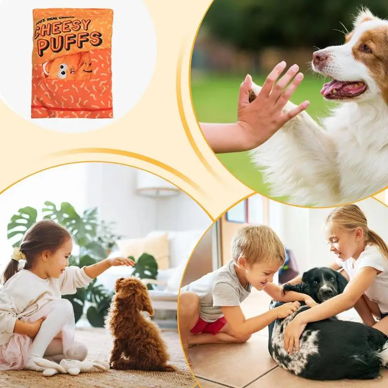 Плюшевая игрушка-головоломка для собак мультяшная сумка закусок скрипучая