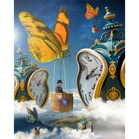gatyztory pictures by number abstract clock landscape kits drawing on canvas handpainted art gift diy oil painting kits home dec