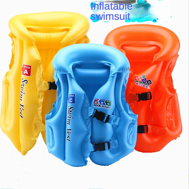 

Inflatable swimsuits for men and women, children's vest swimsuits, swimming lifejackets, thickened inflatable vests wholesale
