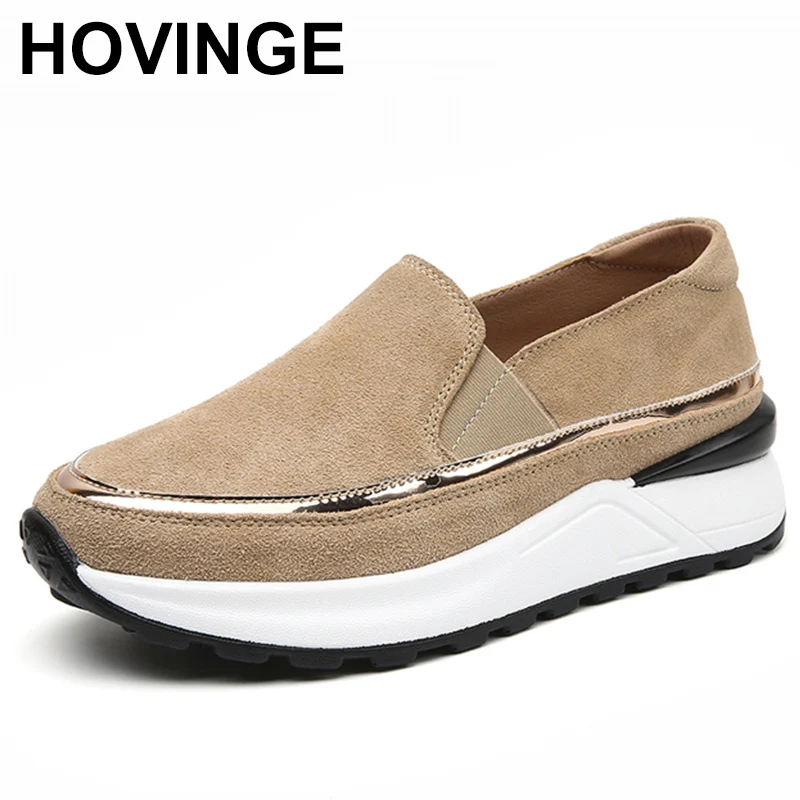 

2023 New Women Flats Genuine Leather Loafers Woman Casual Shoes Wedges Heeled Luxury Ladies Female Slip-on Shoes Tenis