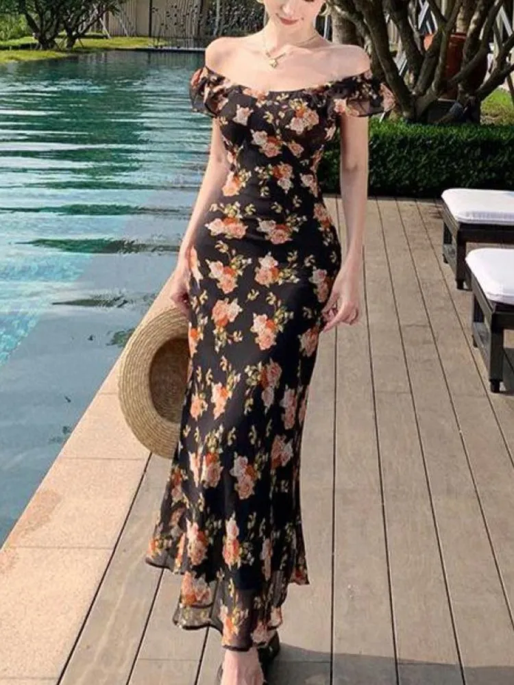 Женское платье-жилет ZHANGKUNLIN с цветочным принтом