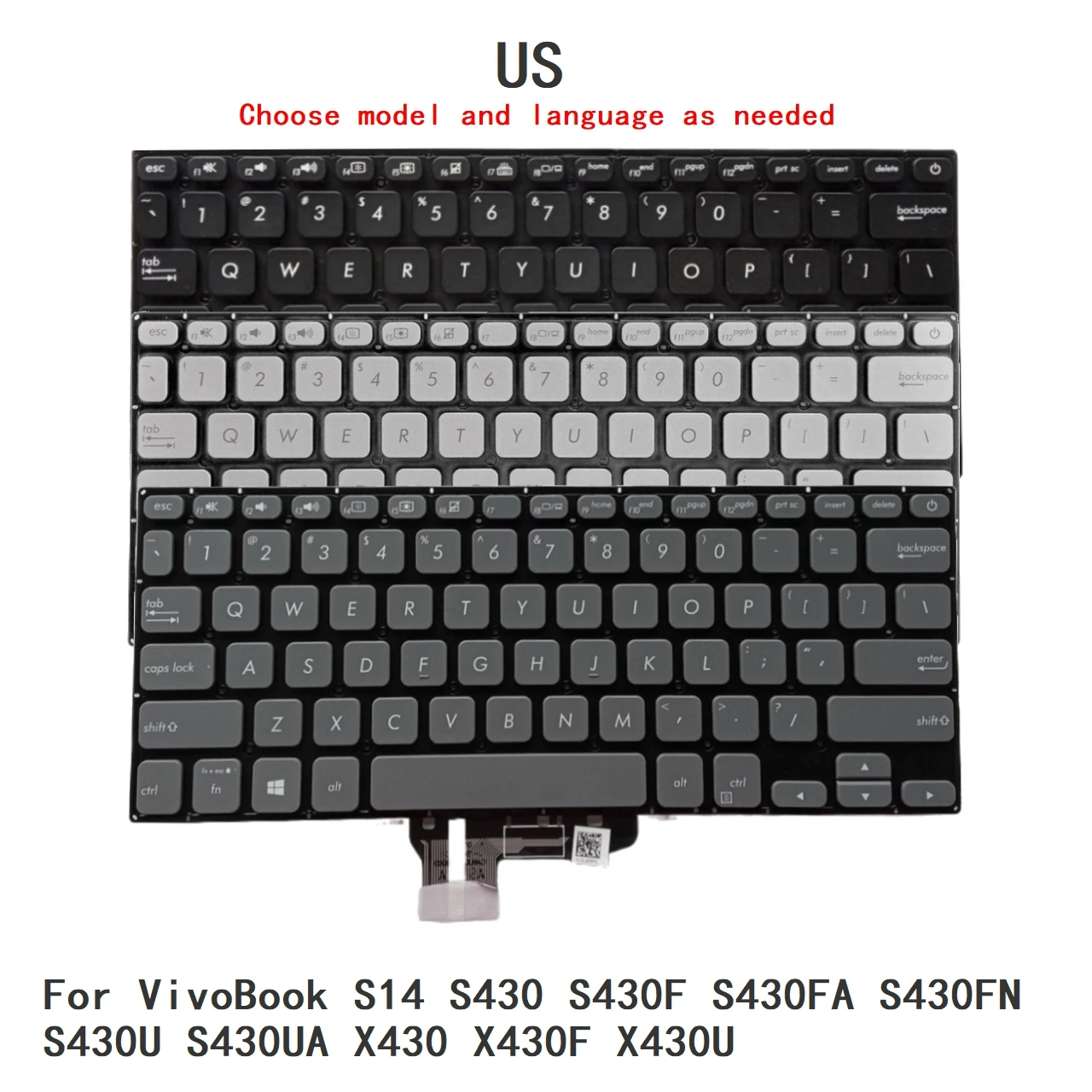 Фото Новая клавиатура с подсветкой на английском языке для ASUS VivoBook S14 S430 S430F S430FA S430FN S430U S430UA X430 X430F X430U №1