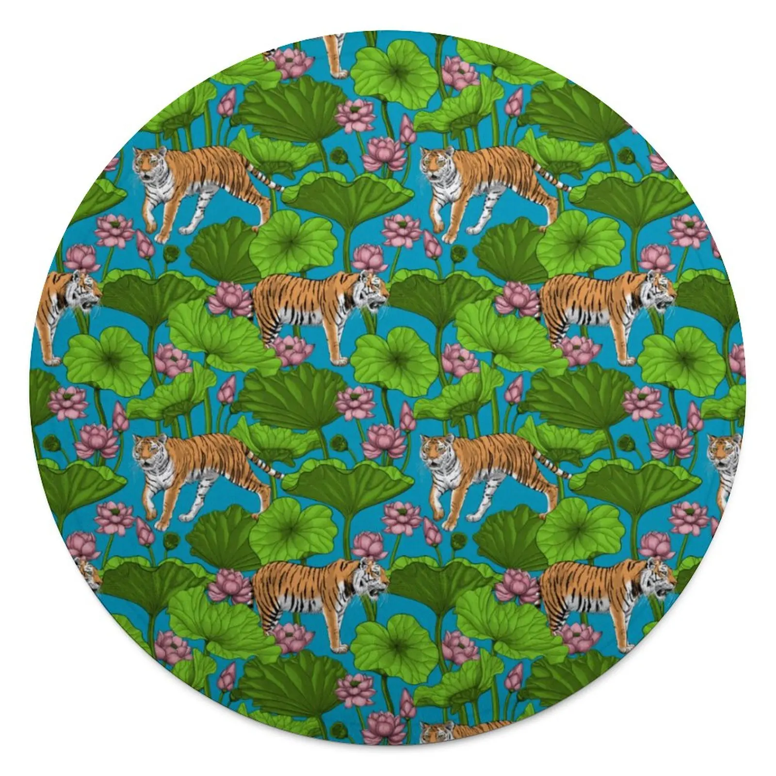 

Одеяло с принтом тигра, модное флисовое мягкое покрывало в виде розового лотоса для любой погоды