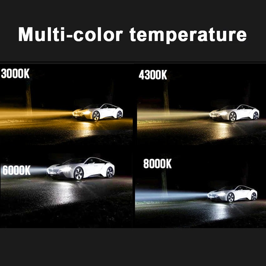 Автомобильная фара 3000K 6000K 8000k CSP H4 H7 LED H1 H3 H11 Светодиодный 9005 9006 HB4 881 светильник ра 50