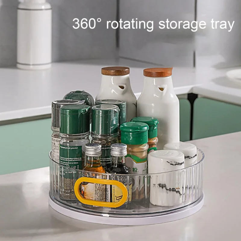 

360 Degree Spinning Spice Organizer Holder Turntable Revolving Seasoning Rack For Cabinet Drawer Countertop Counter Shelf Table