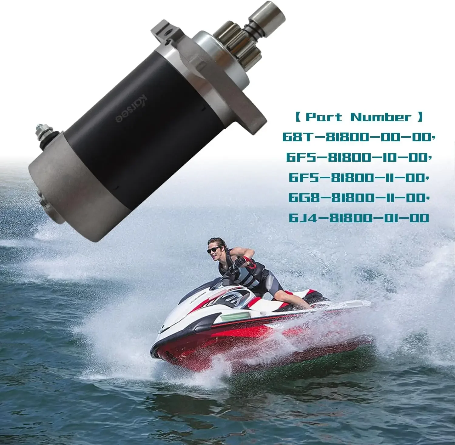 6J4-81800-01-00 6F5-81800-11 Стартер 6J4-81800-00 Совместим с подвесным двигателем Yamaha Marine Engine 25HP 30HP