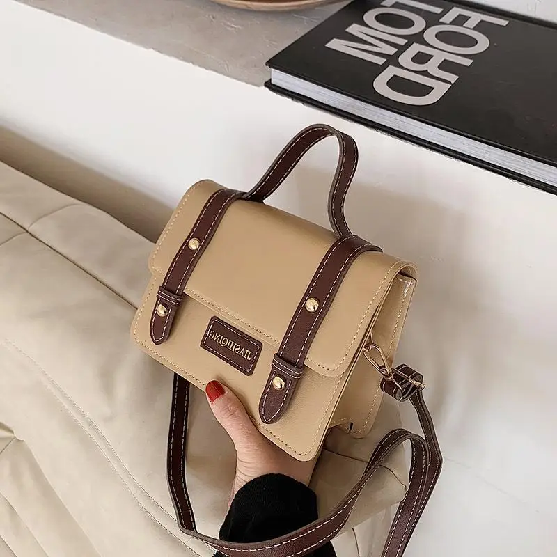 New Women's Handbag 2023 Spring Fashion Retro One Shoulder Crossbody Bag Fashion Portable Small Square Bag