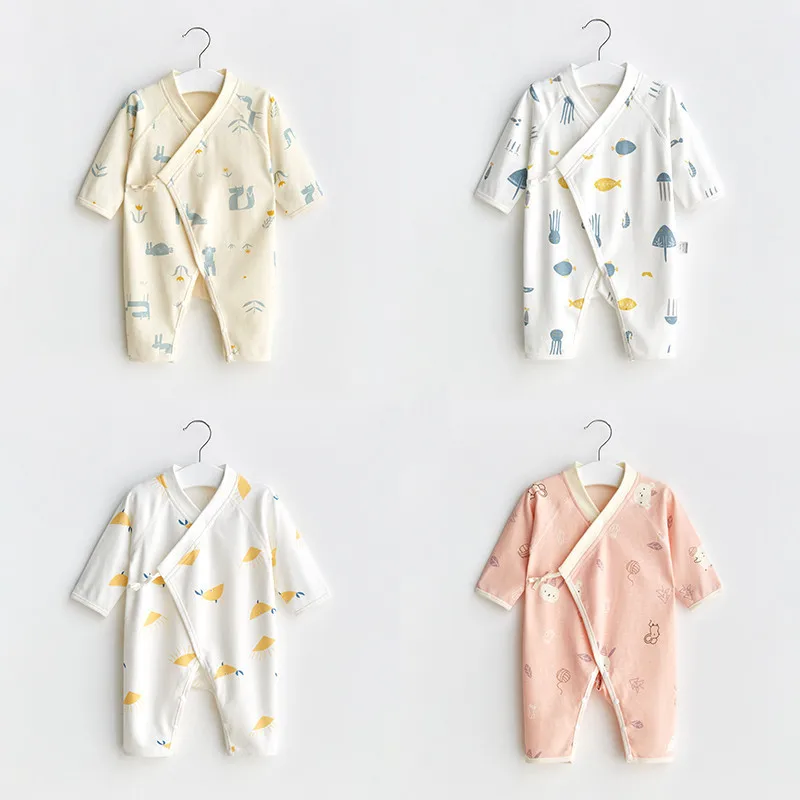 0-12month Baby Boy Clothes Baby Girl Spring Clothes Autumn Rompers Boy Fall Clothes Pure Cotton NoFluorescent Agent Baby Onesies