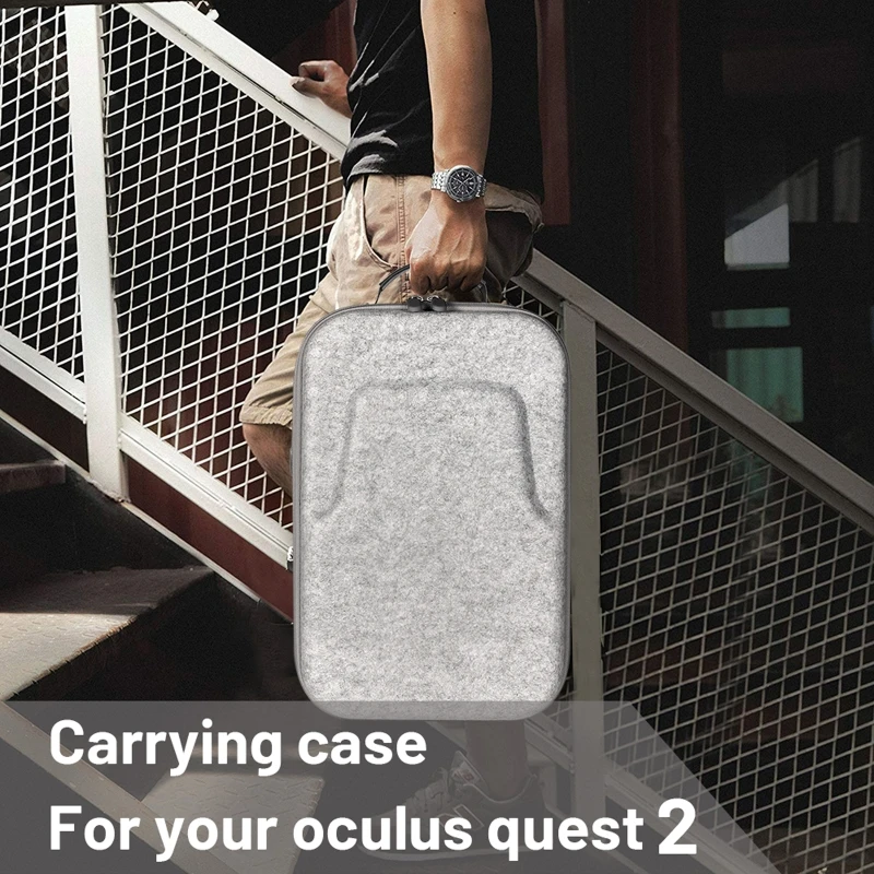 

594F Portable Travel Case for Oculus Quest 2/1 VR Glasses Storage Box Storage Bag VR Protective Shell Stand Lens Protect