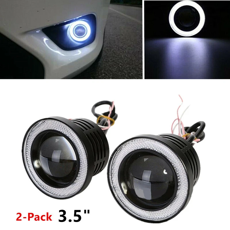 

1 * 3.5 " Angel Eye Led Fog Lamp Suv General White Driving Headlamp 12v High Quality Aluminum Shell + Glass Lens + Led Lamp 320
