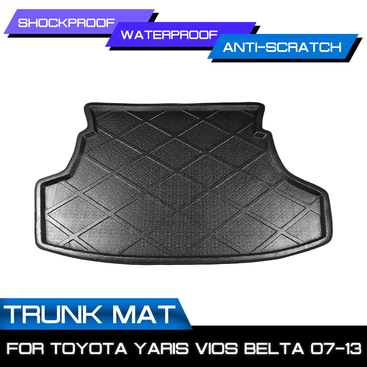 

Car Floor Mat Carpet Rear Trunk Anti-mud Cover For Toyota Yaris Vios Belta 2007 2008 2009 2010-2013