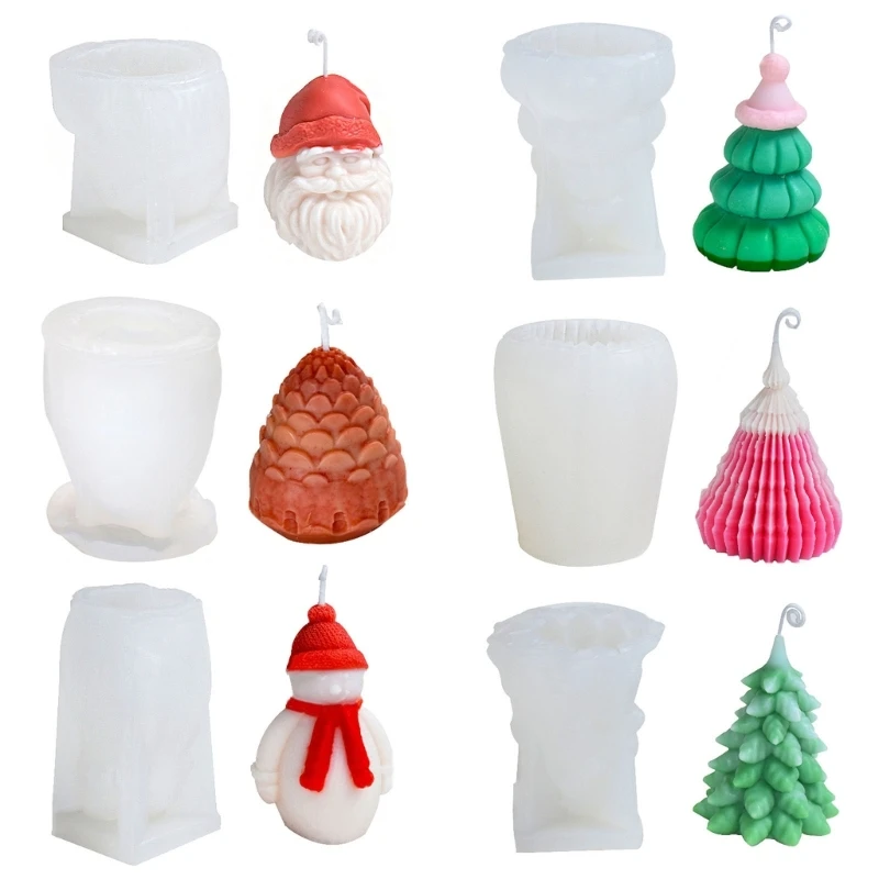 

Christmas Santa Claus Snowman Candle Mold Handmade Soap Mould Baking Chocolate