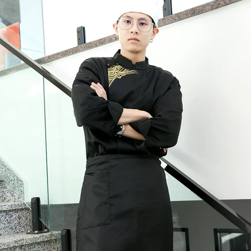 

Chef's work clothes men's long-sleeved autumn and winter clothes after kitchen western restaurant restaurant hotel chef clothes