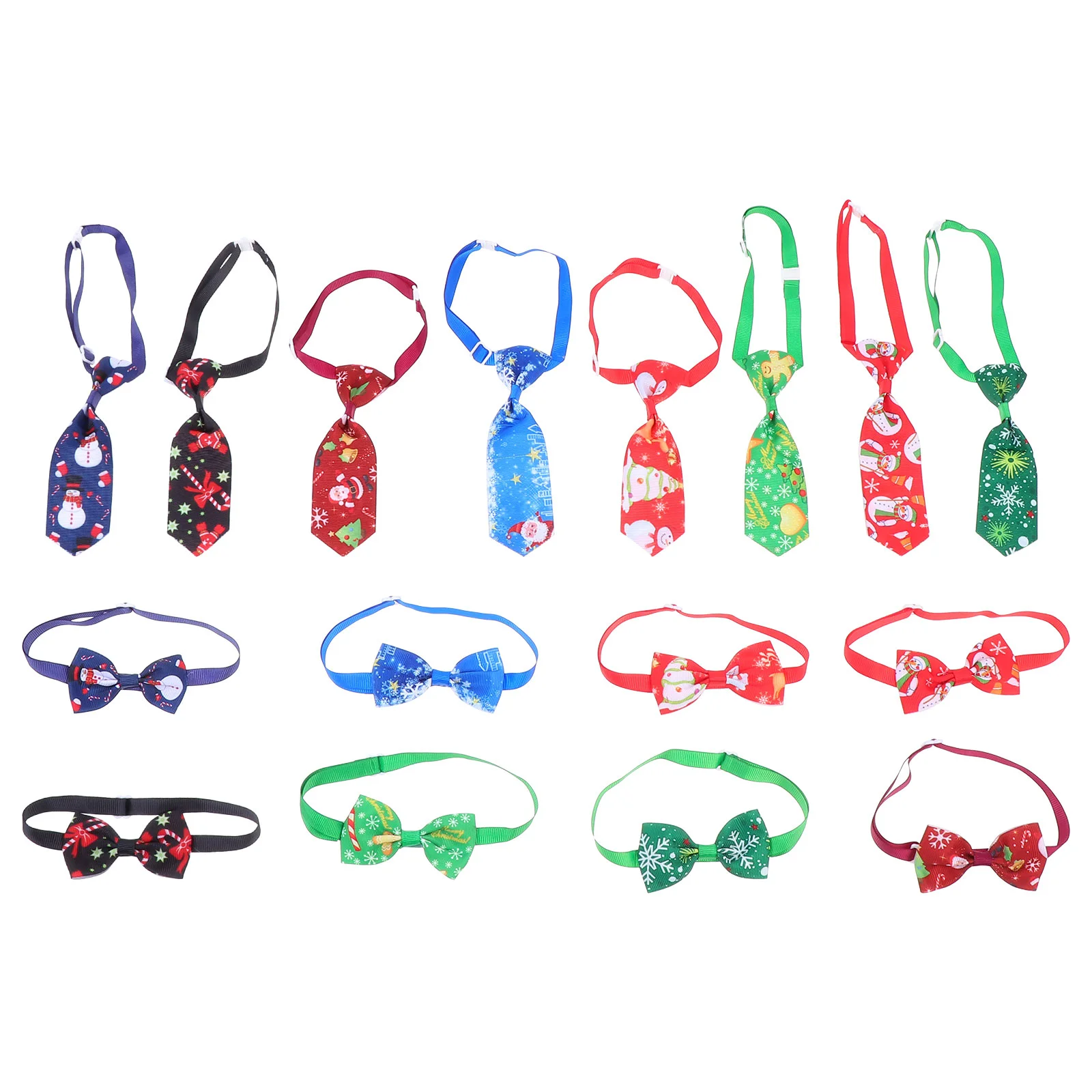 

16Pcs Christmas Ties Ties Collar Adjustable Neckties for Xmas Festival Collar Grooming Accessories Mixed Style
