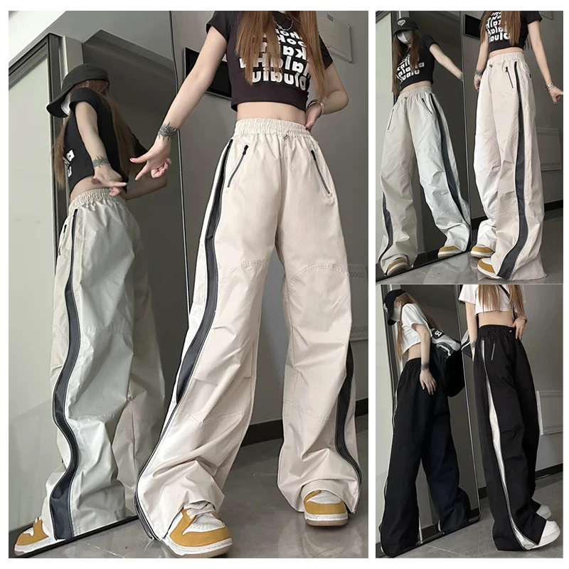 

Спортивные брюки Y2K Techwear для женщин, уличная одежда, корейские брюки-карго в стиле хип-хоп Харадзюку, парашютные тренировочные штаны, женские брюки для бега с широкими штанинами, 2023
