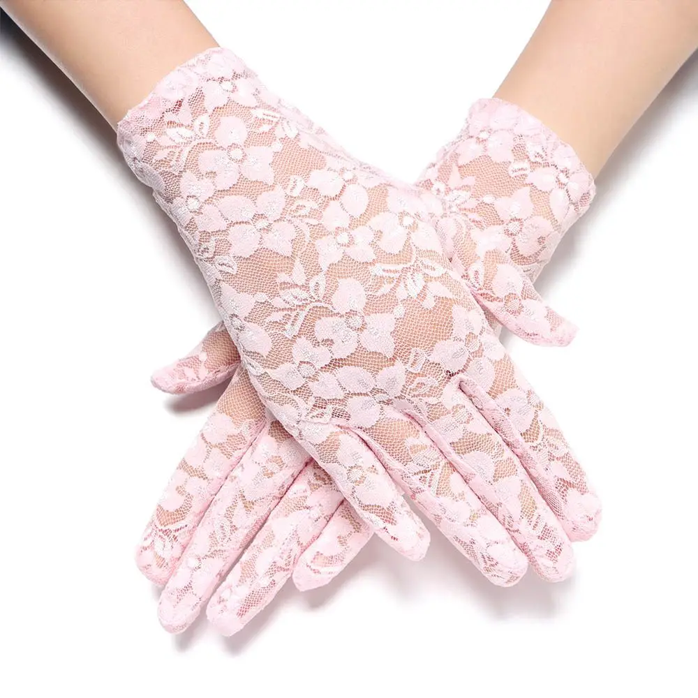 

2022 fashion Women vintage Goth Party Sun Protection Hollow-Out Sexy Dressy Mittens Fingerless Lace Gloves