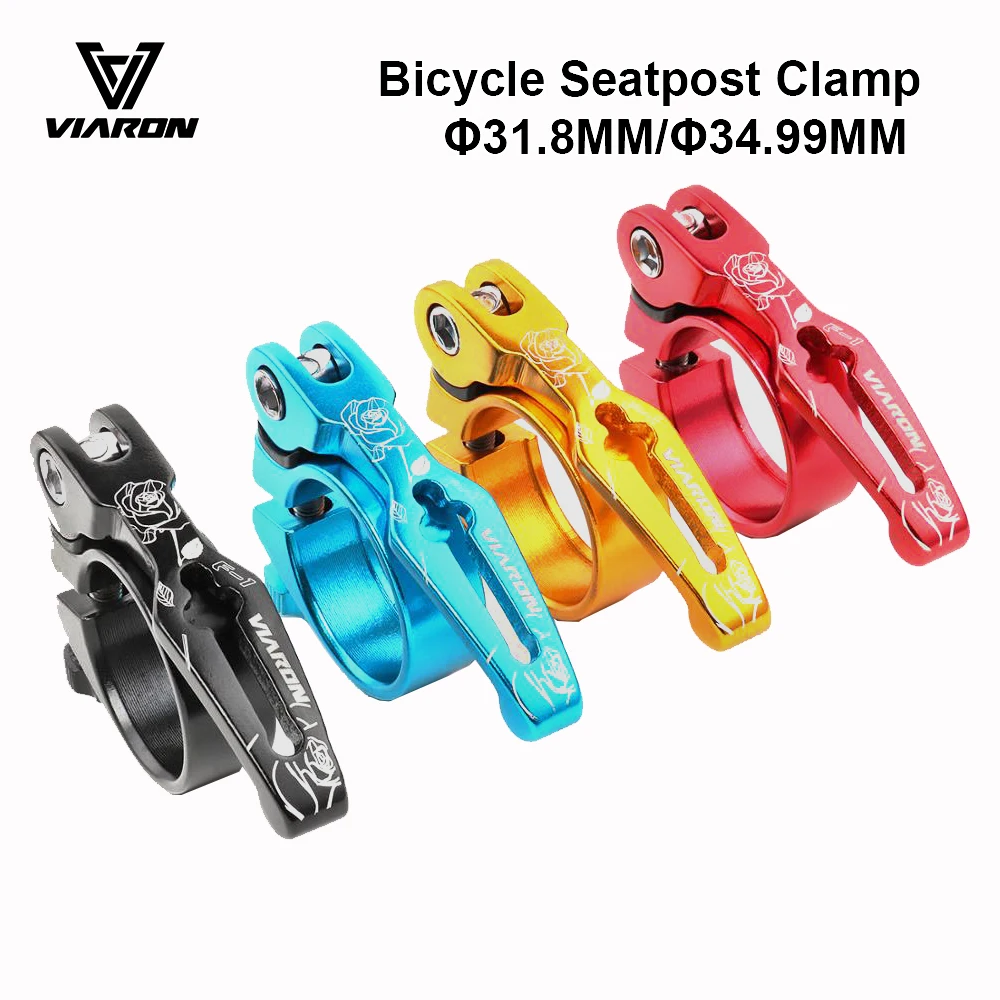 

Viaron Mtb Quick Release Seatpost Clamp Aluminium Tube Bicycle Seat Post Clamping Bike Canoe Saddle Pipe Collar Bolt 31.8 34.9