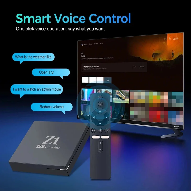 Фото Z1 TV Box Smart HD 4K Allwinner H313 Четырехъядерный медиаплеер 8 ГБ 128 ГБ 4G 5G WIFI BT5.0 Android 15 Голосовой пульт дистанционного управления Set Top Box iptv №5