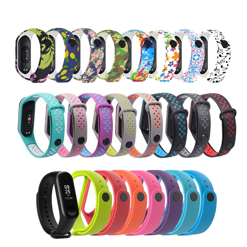 Ремешок силиконовый для Xiaomi Mi Band 6 5 4 3 сменный цветной браслет |