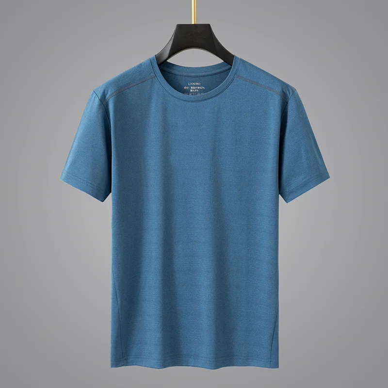 

Summer Men Tshirt Breathable Quick-drying Short Sleeve Casual Fitness Tees Men Tops 2022 Harajuku Solid Color Summer T-Shirts