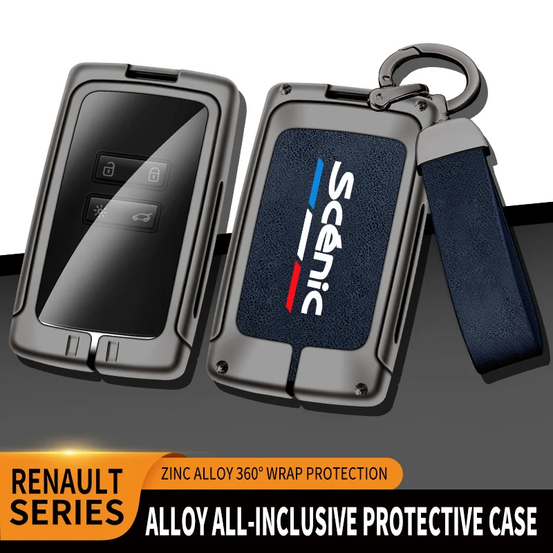 

Car TPU Zinc Alloy Key Case Bag For Renault Secinc 2 3 4 Logo Car Key Chain Car Metal Key Shell Interior Decoration Accessories