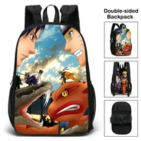new naruto anime 3d double sided printing backpack school sasuke boys girls fashion laptop large capacity schoolbag for gift