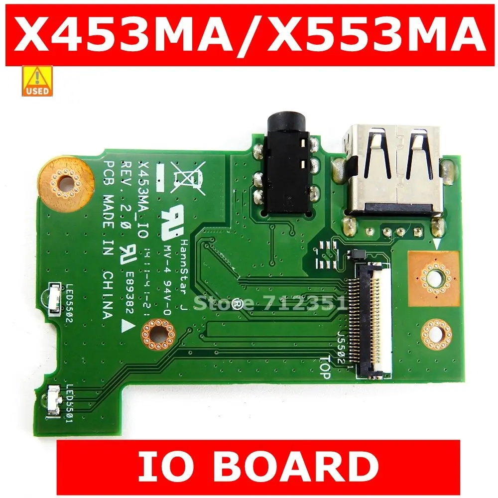 

Б/у X453MA IO REV 2,0 для Asus X453MA X403M F453M X553MA X503MA F553MA X503M F553M аудио USB плата ввода-вывода интерфейсная плата