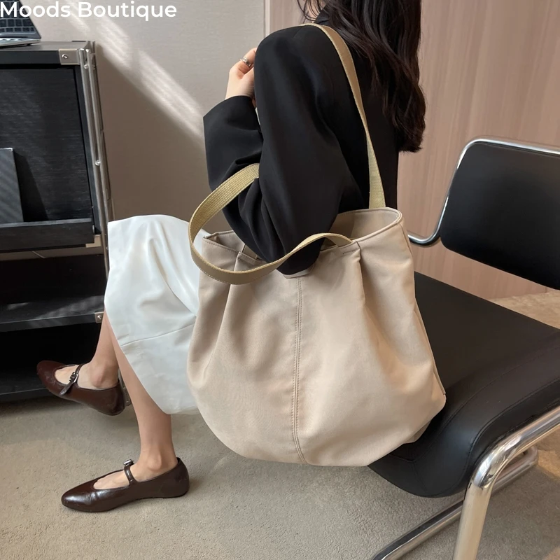 

Качественная Холщовая Сумка на плечо, модель 2023 года, простая модная сумка для покупок, однотонная тканевая вместительная сумка-тоут для женщин