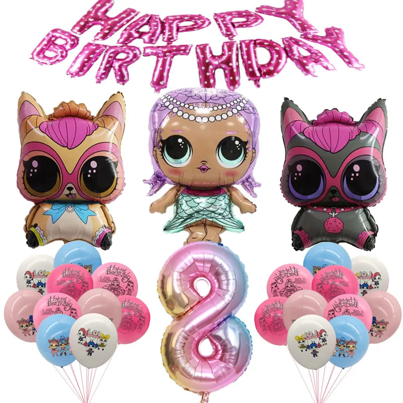 Воздушные шары в виде куклы LOL Surprise украшения для вечеринки честь Дня рождения