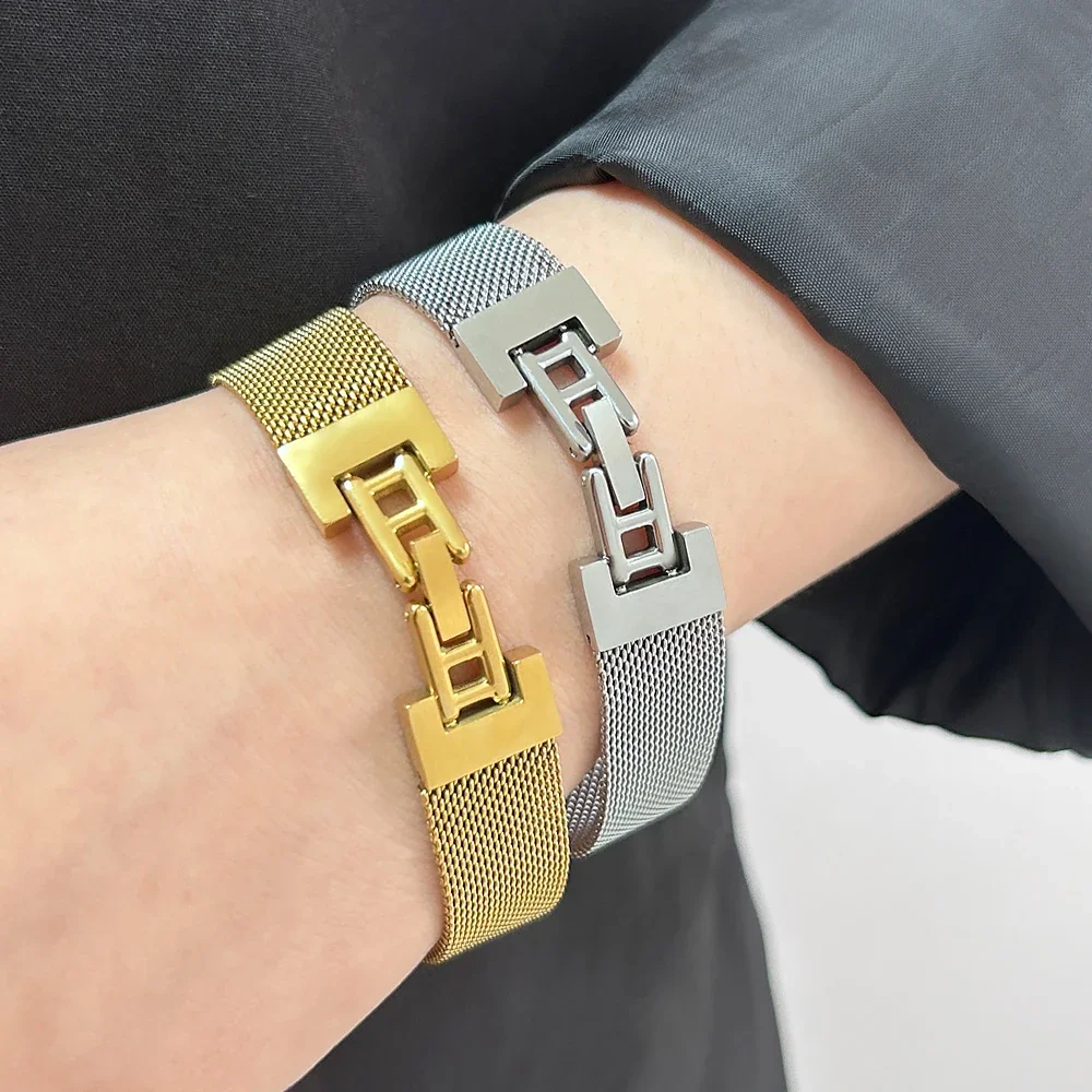 Большой металлический браслет из нержавеющей стали 14 мм