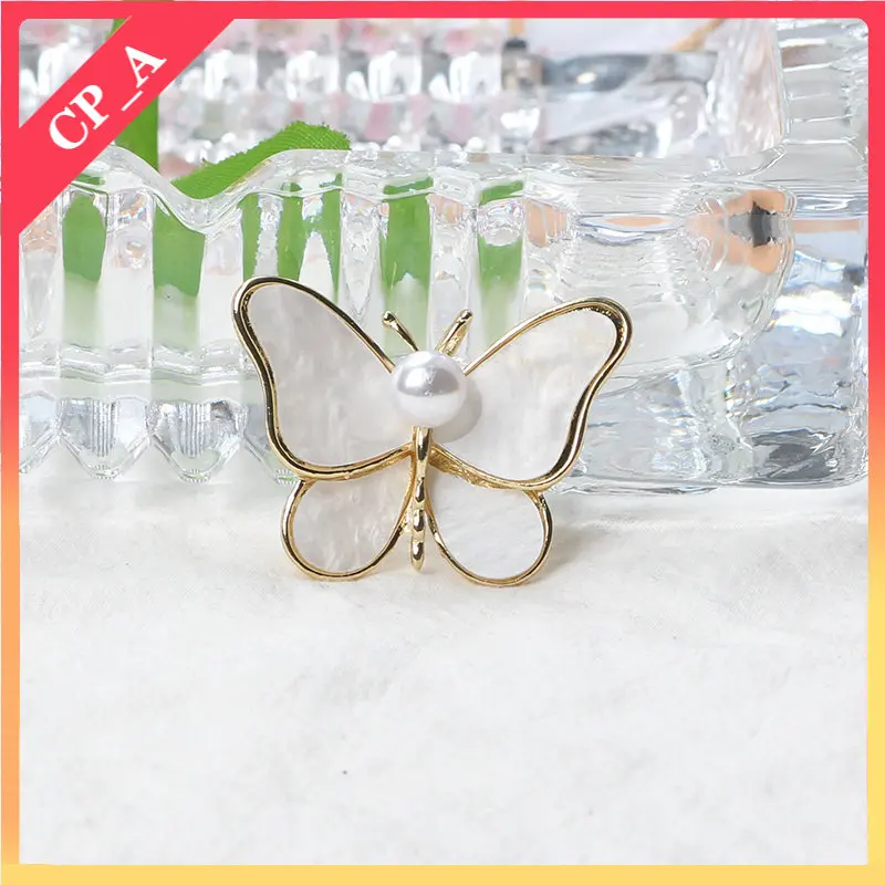 

White Opal Butterfly Brooch Woman Spring Insect Brooch Coat Brooch Fashion Outfit Luxury Ladies Jewelry