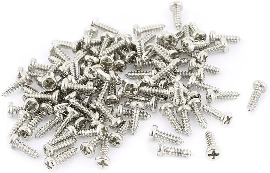 

Keszoox 100 Pcs M1.4 X 5mm Stainless Steel Phillips Round Head Self Tapping Screws Bolts