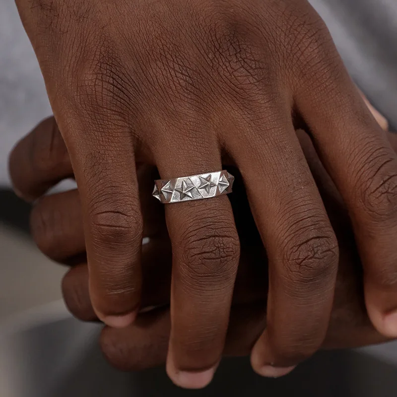 Модная пентаграмма тайское серебряное многогранное трендовое мужское и женское