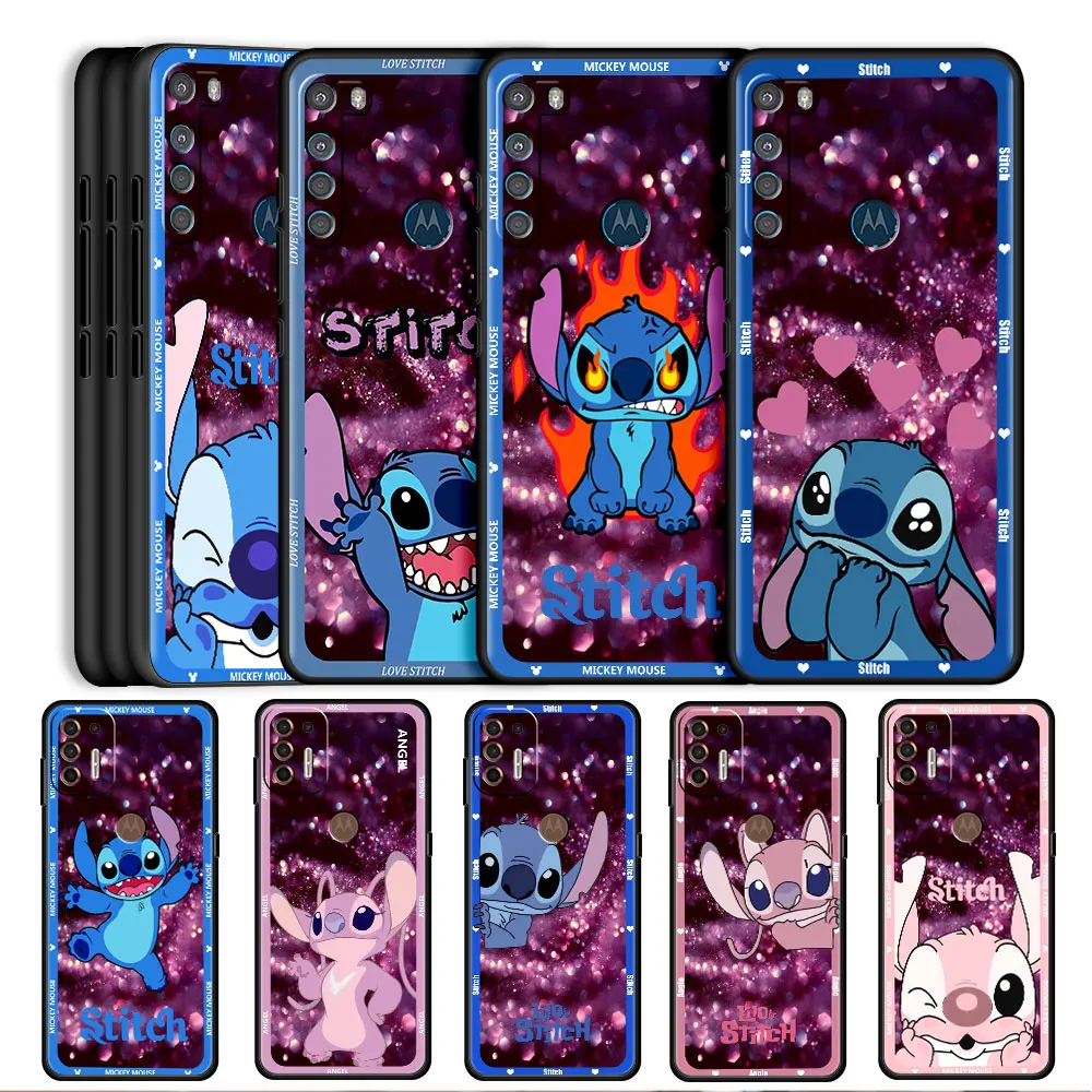 

Disney's Lilo & Stitch Case For Motorola Moto G30 G50 G60 G8 G9 Power One Fusion Plus E6s Soft Phone Coque Black Tpu Capas