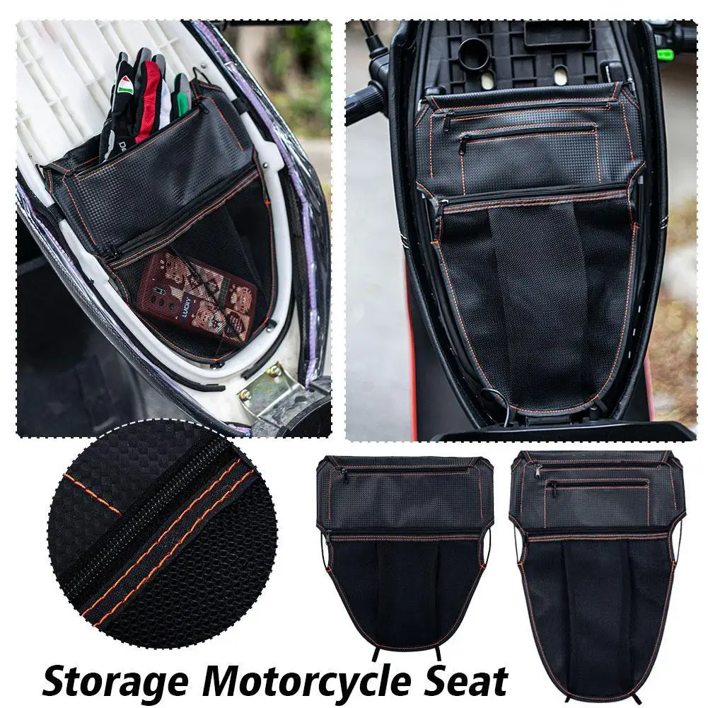 

Motorcycle Seat Storage Bag Black Antifouling Scratch Resistant Material Electric Vehicle Scooter Bucket Cycling Bag