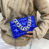 fashion small pleated shoulder bag designer thick chains handbags and purses brands crossbody bags for women 2022 phone flap new
