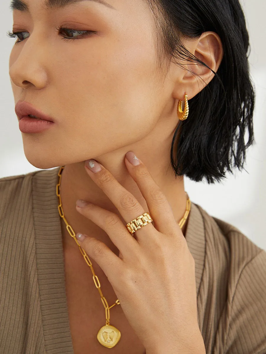 Круассан Серьги из стерлингового серебра 925 пробы Женские серьги