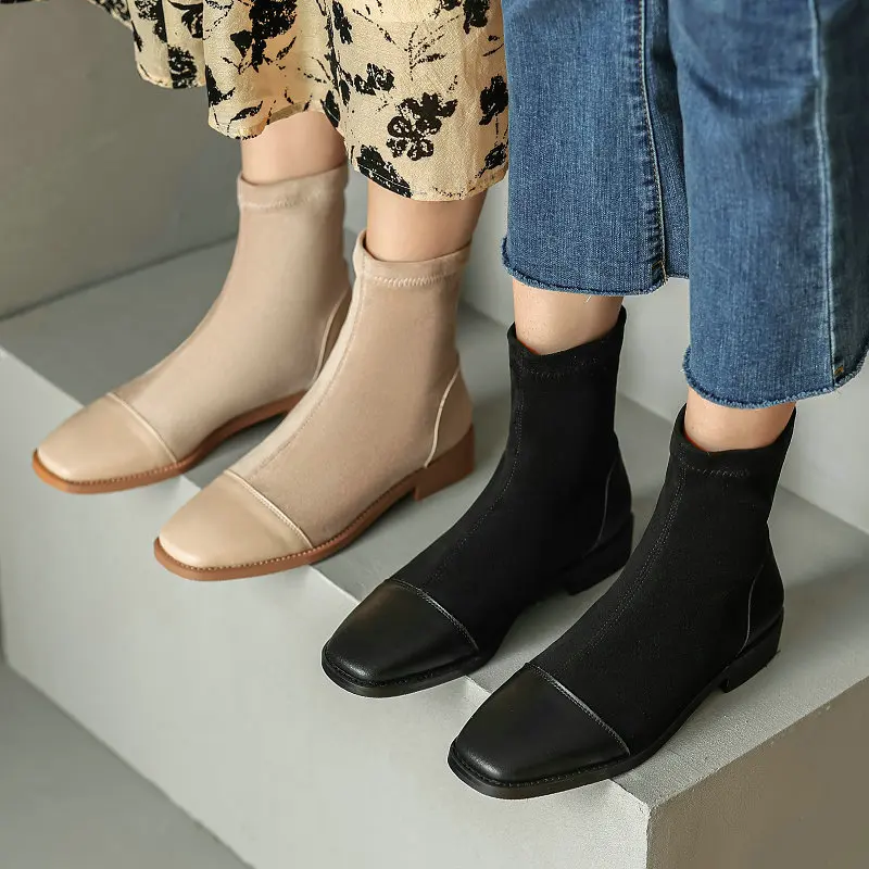 Женские ботинки челси из искусственной замши повседневные эластичные ботильоны