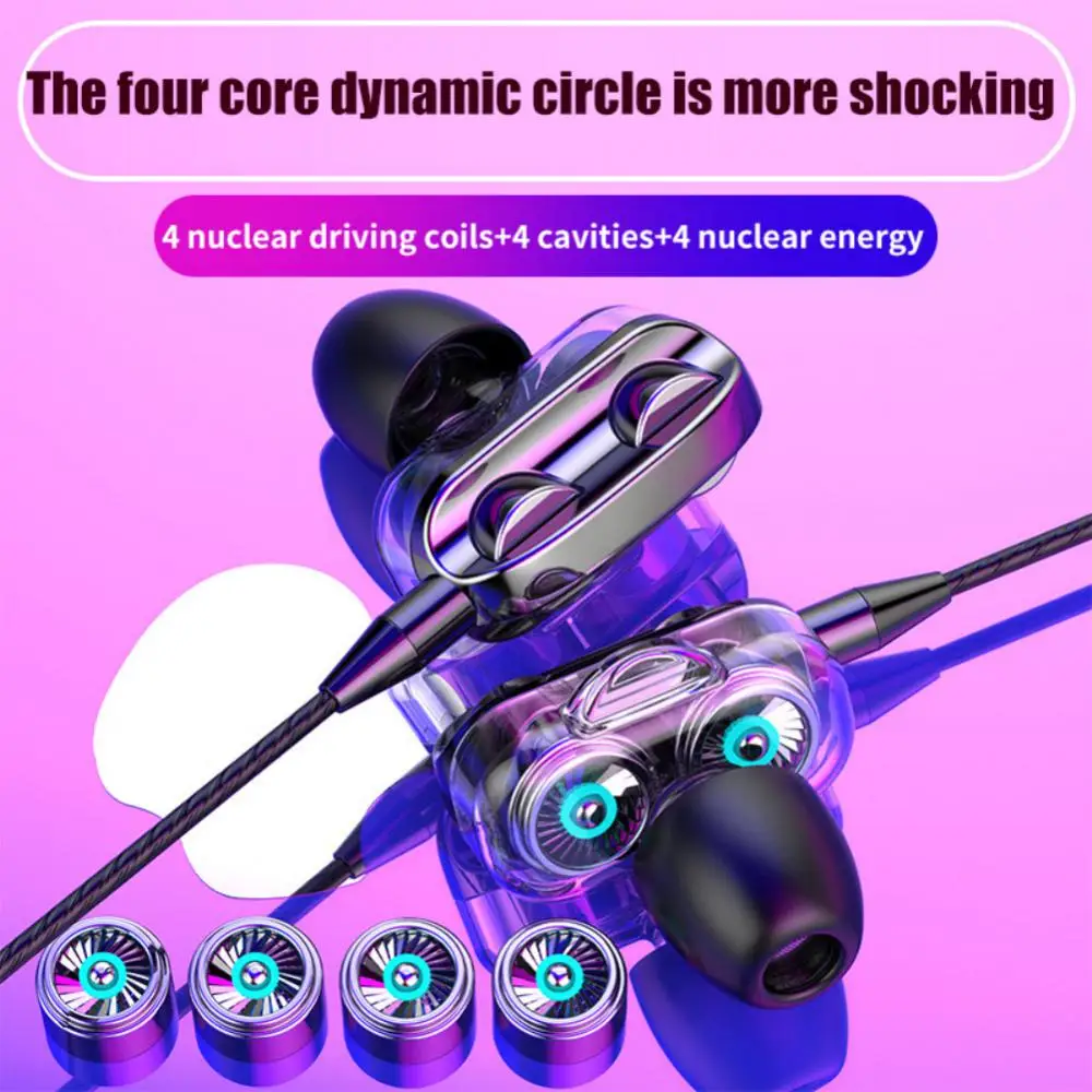 

Hifi Stereo Ports Earbuds Wired Headset With Microphone Noise Reduction 3.5mm Noise Cancellation Headphone Wired Earbuds