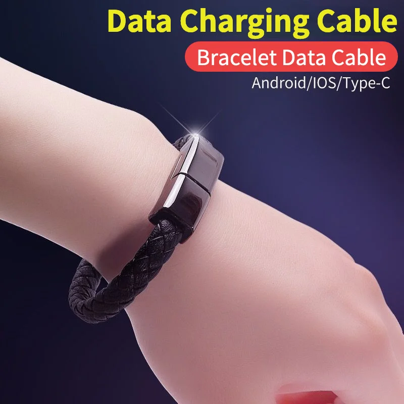 

Fast Charging Bracelet Portable Data Cable Tipo C Android Type-C Lightning For Apple Huawei Xiaomi Cabo Micro Usb Type Cargador