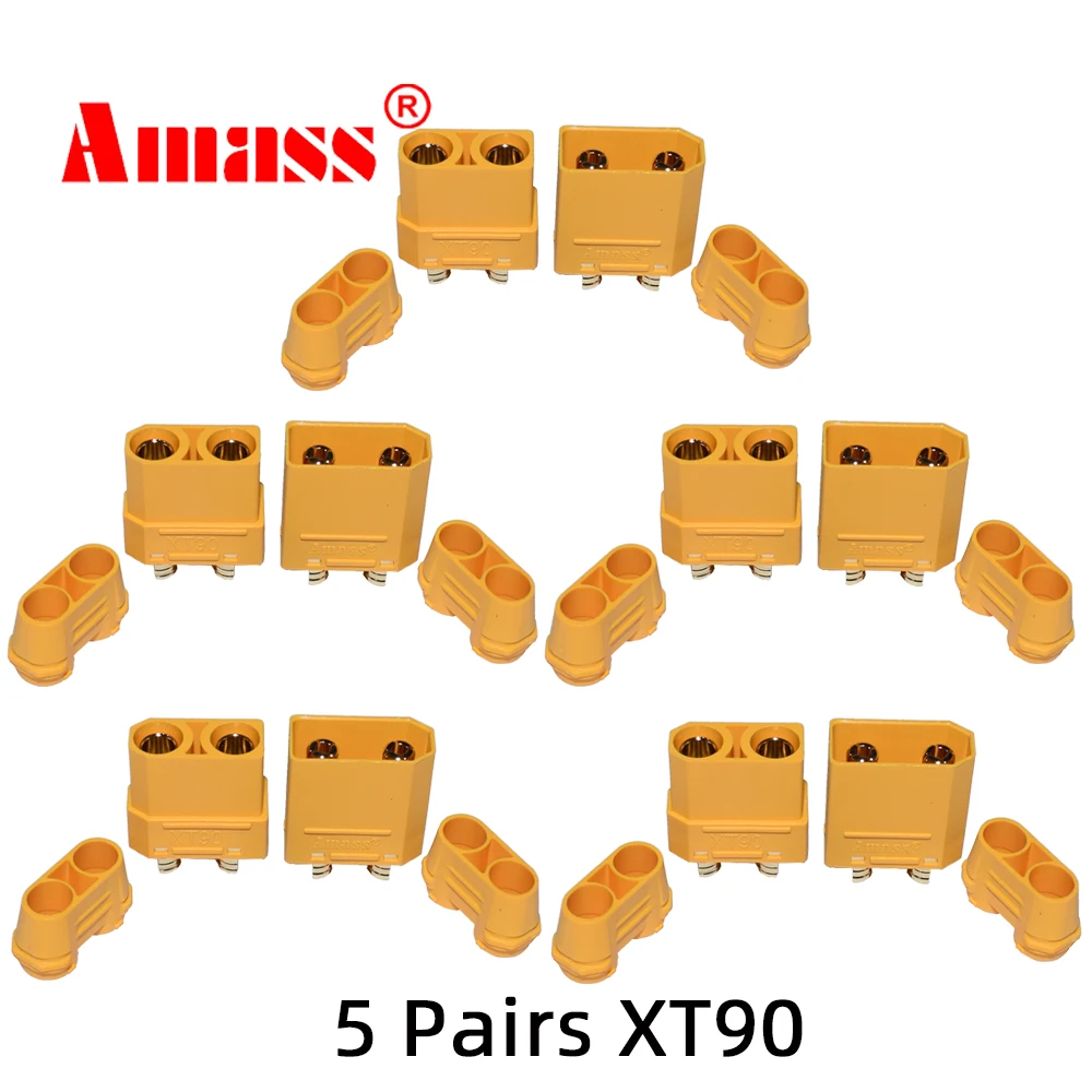 

Разъем Amass XT90, 10 шт., 5 пар, разъем Amass XT90, штекер XT90H, 4,5 мм, Банановый штекер, Женский адаптер для детской батареи Lipo