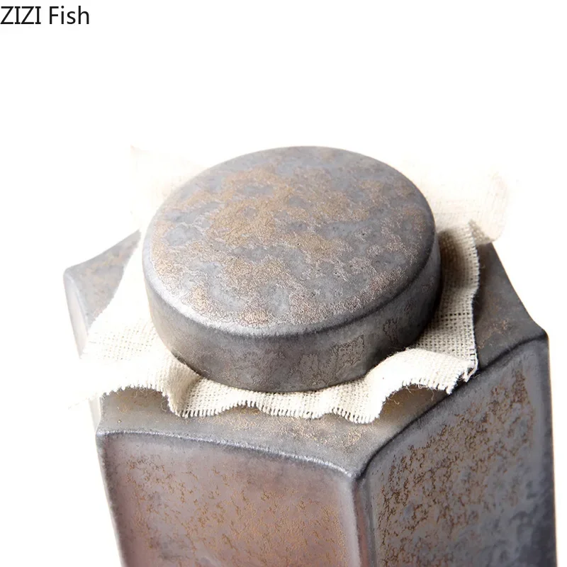 Шестигранная ретро керамическая канистра для чая герметичные банки хранения