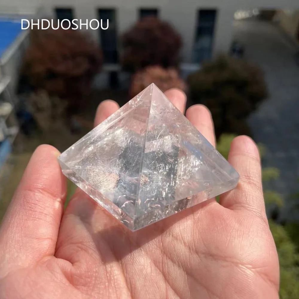 

5CM Clear Quartz Pyramid Natural Crystal Tower Point Ornaments High Energy Stones For Meditation Yoga Witch Home Decor Fengshui