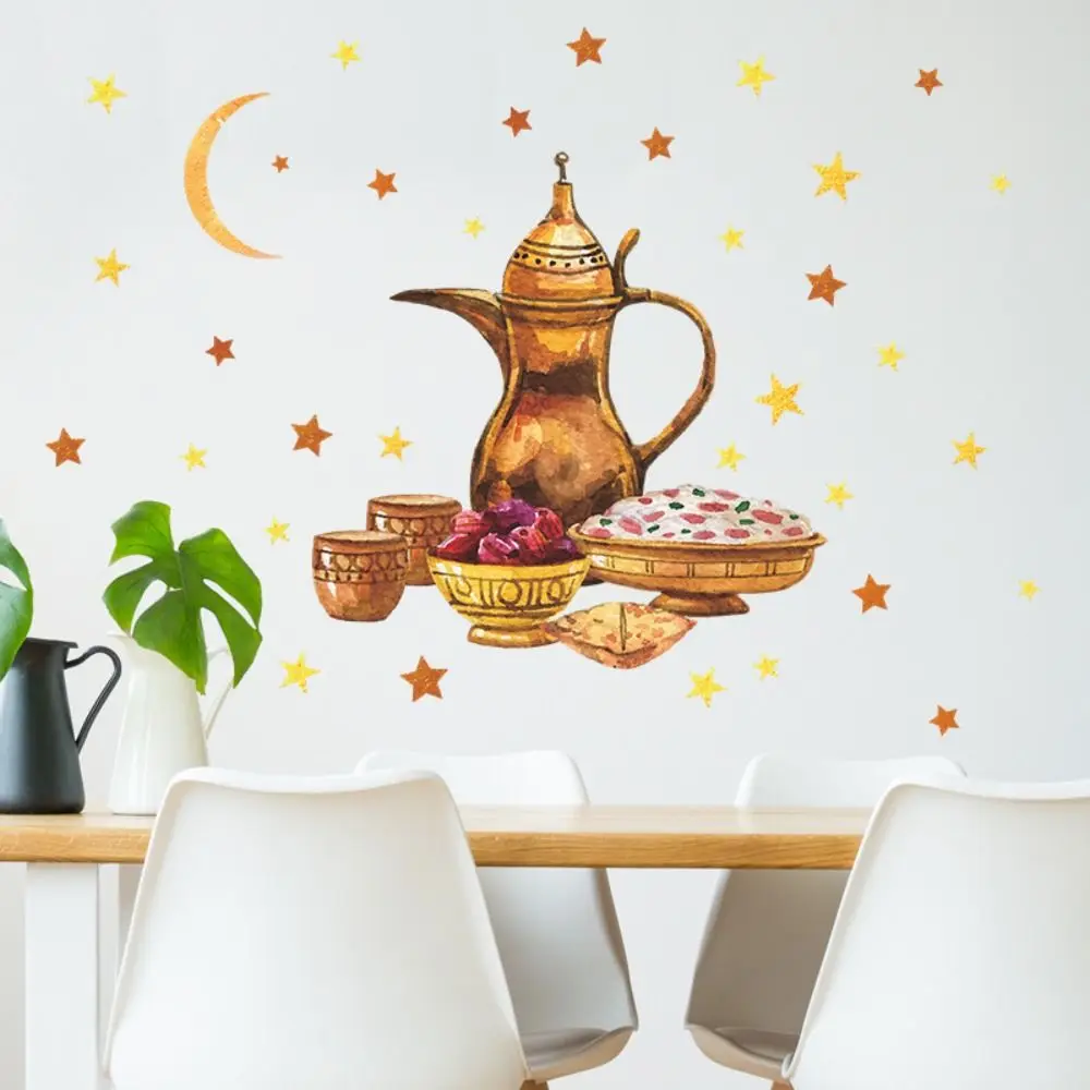 

Decor Dream Purple Middle East Festival DIY Eid Mubarak Moon Stickers Table Snacks Stickers Art Decals Star Wallpaper
