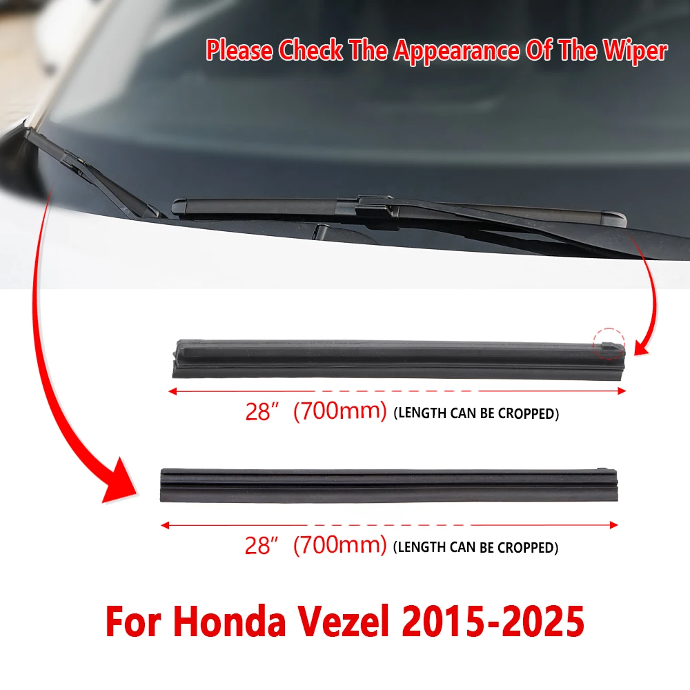 Фото Резиновая накладка для дворников Honda Vezel 2015-2025, сменные аксессуары для дворников автомобиля, 1 пара №2