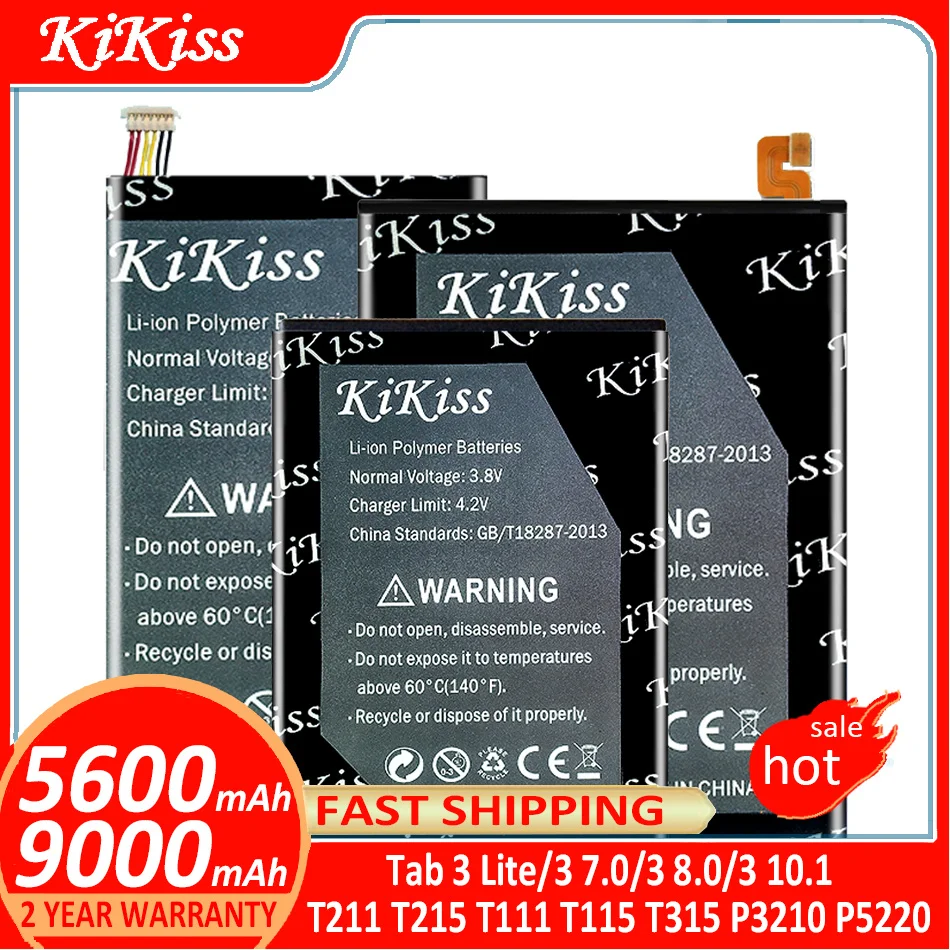 Аккумулятор KiKiss для Samsung Tab 3/3 Lite 3 7 0 8 10 1 SM T210 T211 T215 T111 T110 T115 T311 T315 GT P3210 P5200 P5210 P5220 -