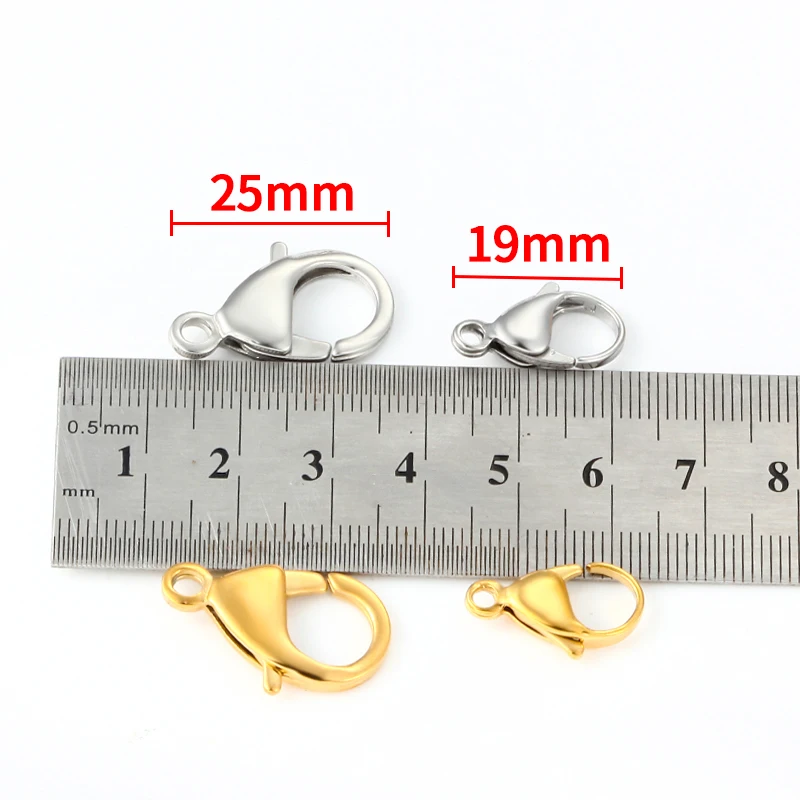 Polishing Stainless Steel 19mm 25mm Lobster Clasps Jewelry Making Supplies Accessories Connetor Bigger Chains Hooks Findings